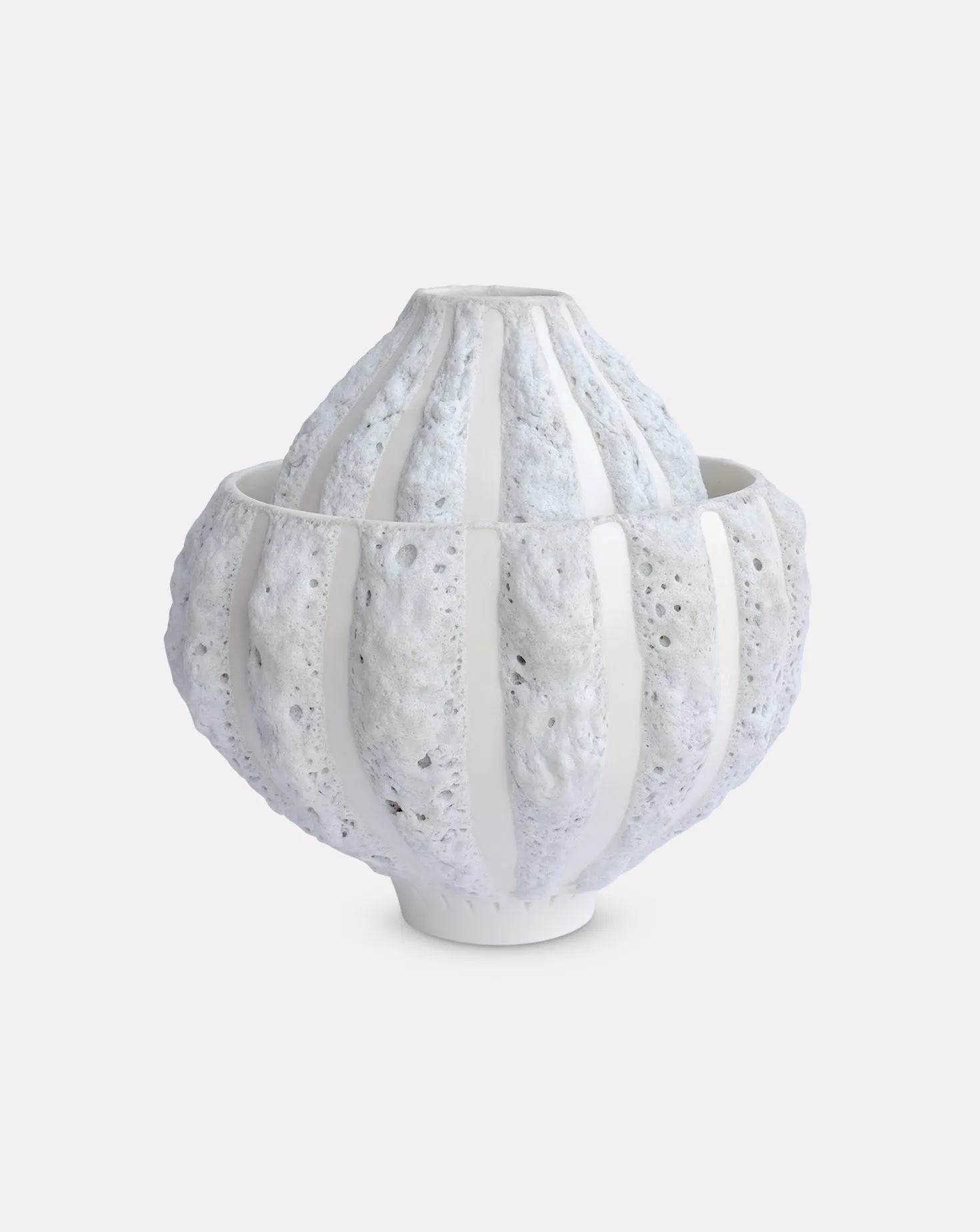 White Stripe Tulip Vase II