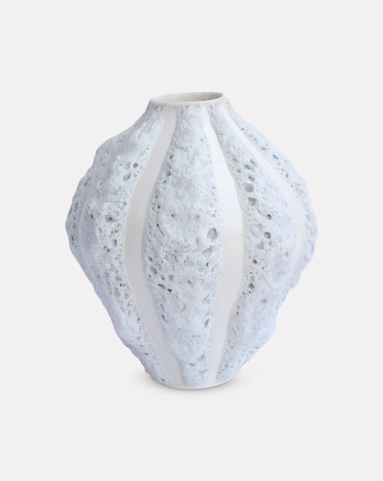 White Stripe Tulip Vase II