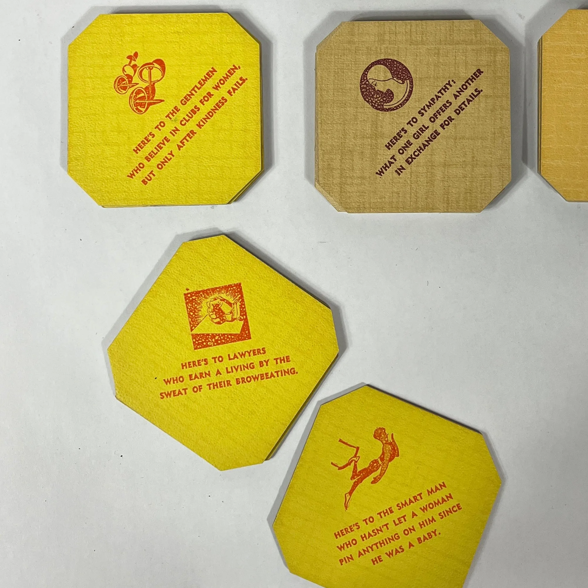 Witty Vintage Coasters, Set of 12