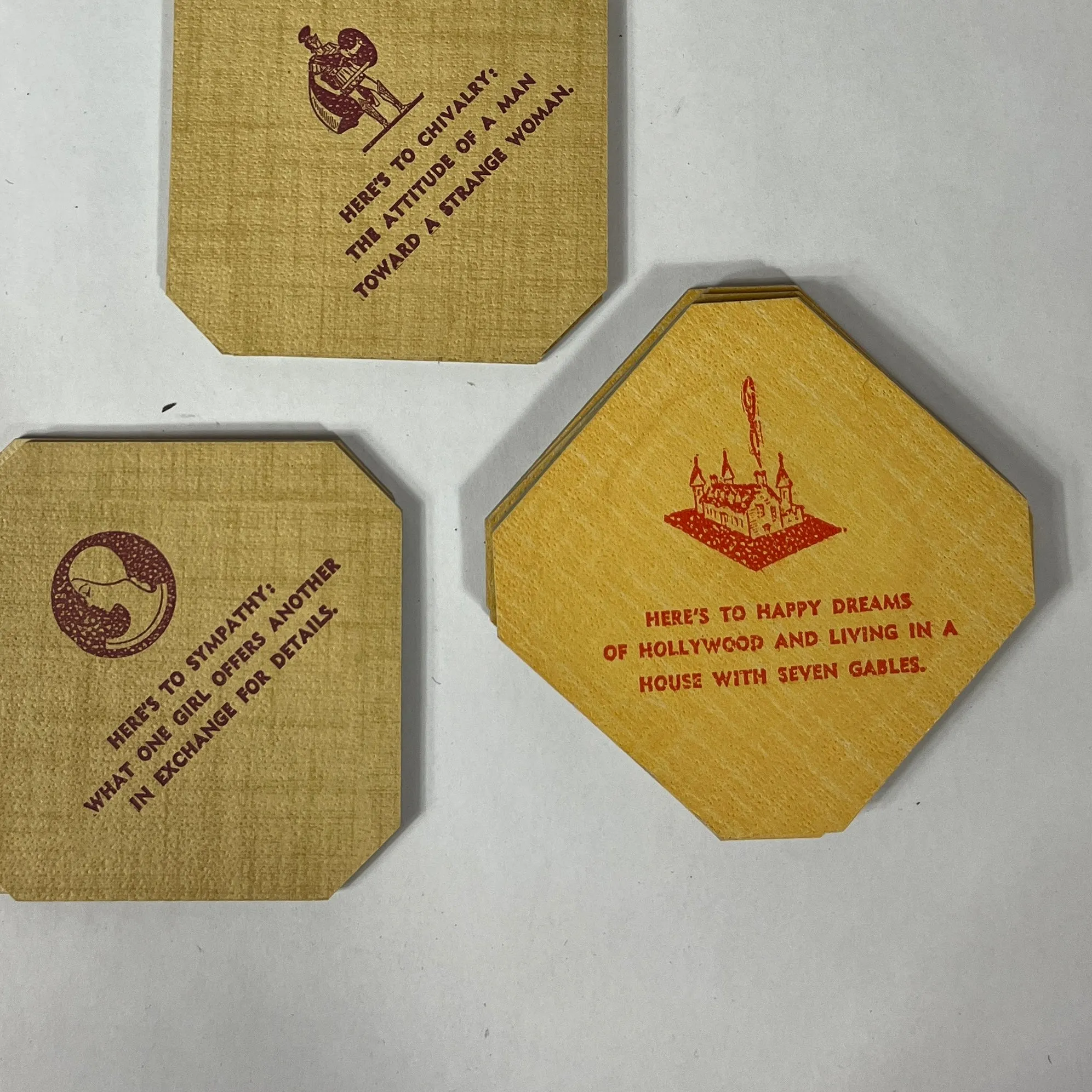 Witty Vintage Coasters, Set of 12