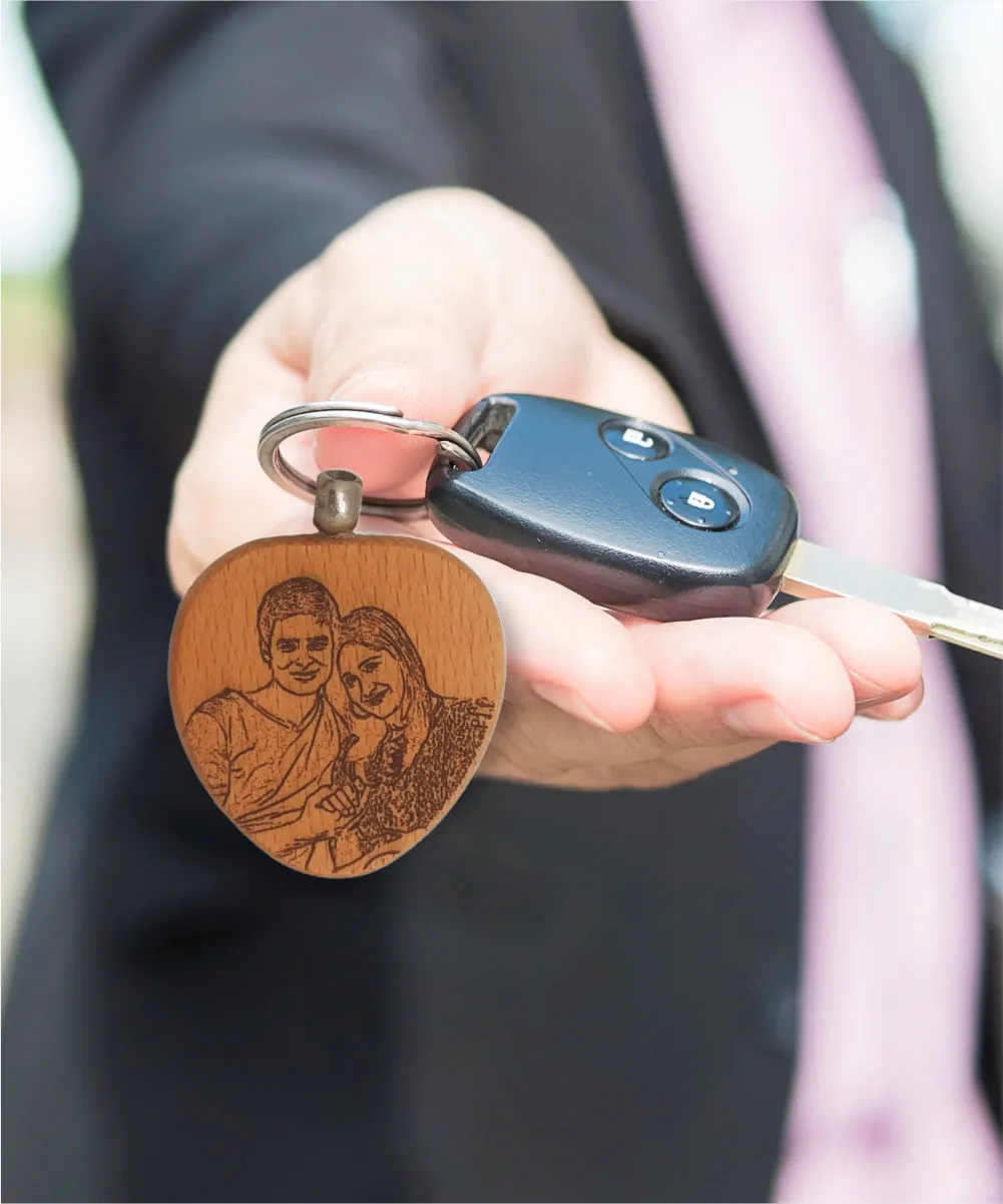 Wooden Engraved Keychain