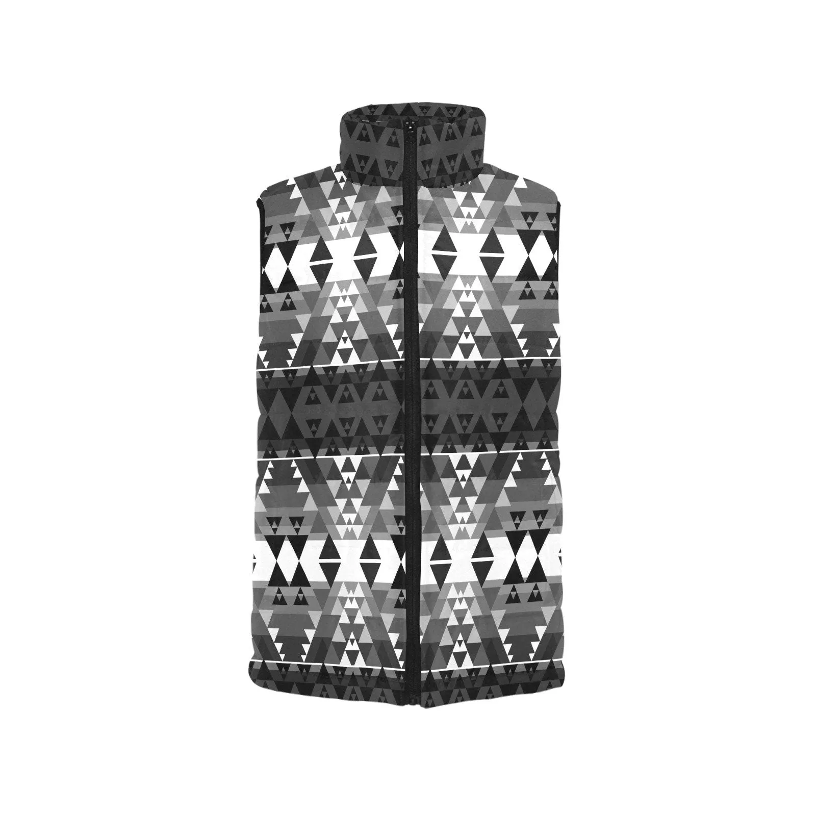 Writing on Stone Black and White Men's Padded Vest Jacket