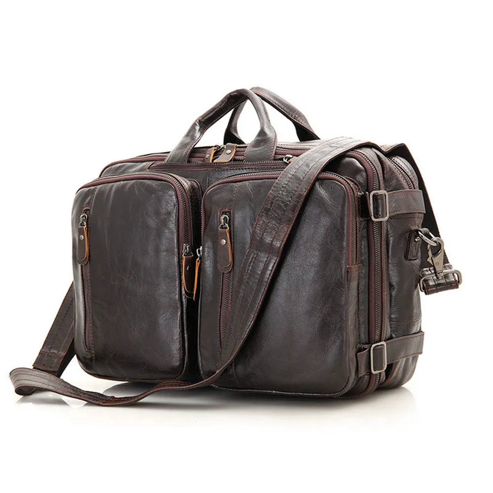YAAGLE Multi-functional Real Leather Hand Briefcase Business Backpack YG7014