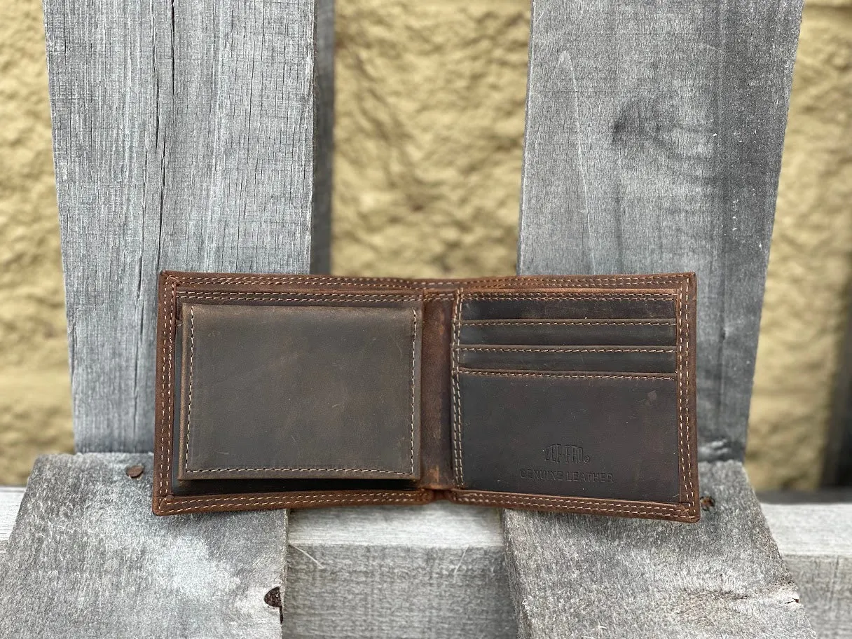 Zep-Pro IWT1FNC-OLEMS University of Mississippi 1/2 Mossy Oak Camo/Brown Bi-fold Wallet
