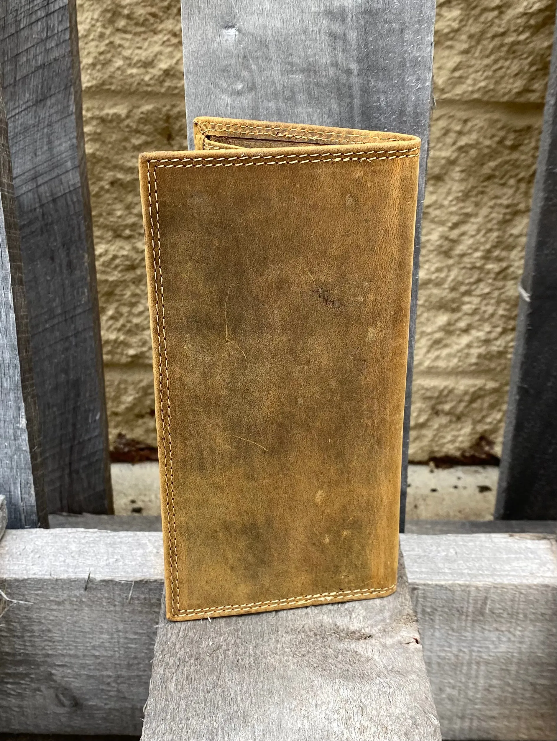 Zep Pro IWT4VINT-LSU Louisiana State University Tigers Vintage Brown “Crazy Horse” Leather Tall Wallet