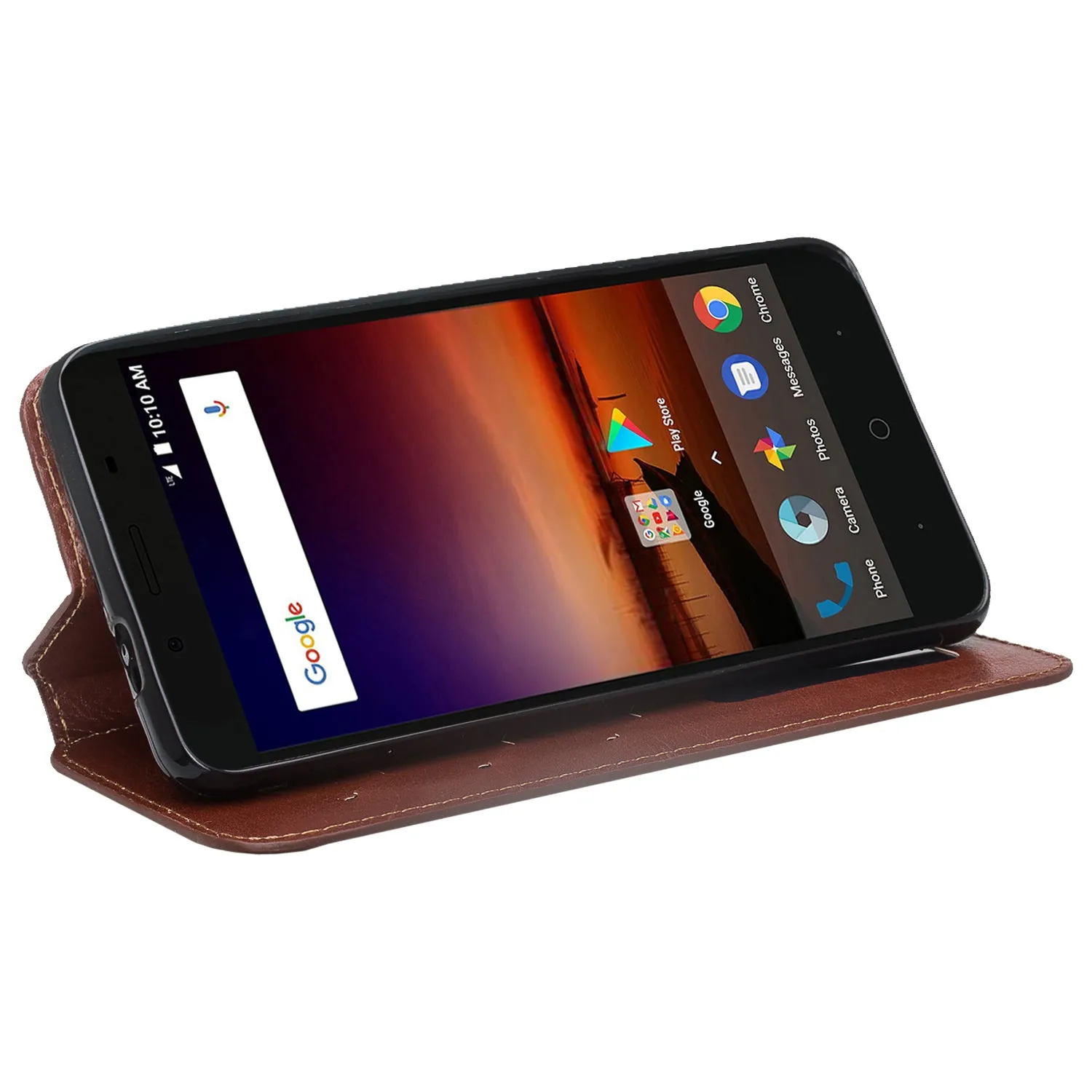 ZTE Blade Force | ZTE N9517 Pu Leather Magnetic Flip Fold[Kickstand] Wallet Case with ID & Card Slots for ZTE Blade Force - Brown