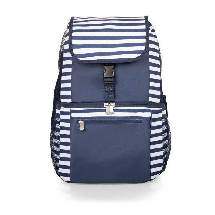 Zuma Backpack Cooler, Navy and White Stripes