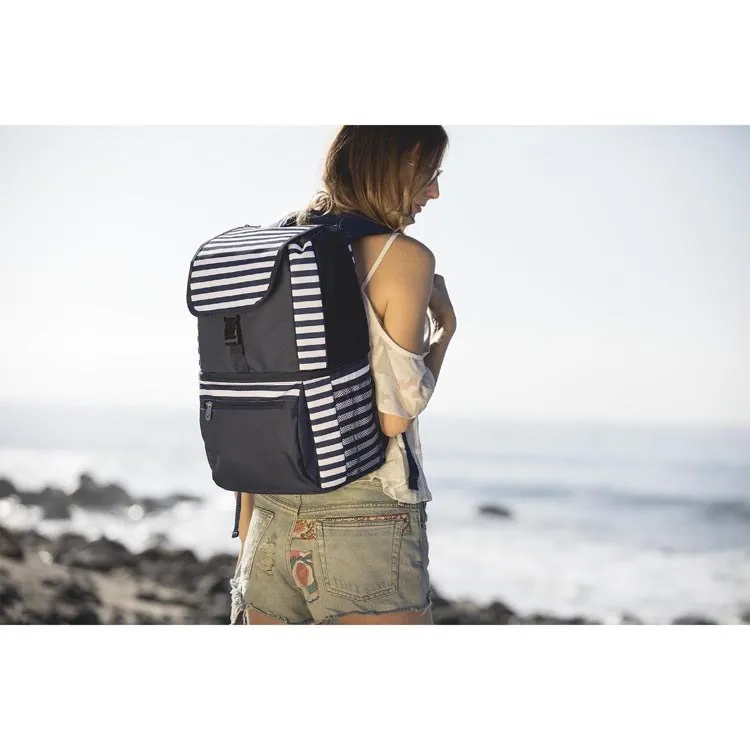 Zuma Backpack Cooler, Navy and White Stripes